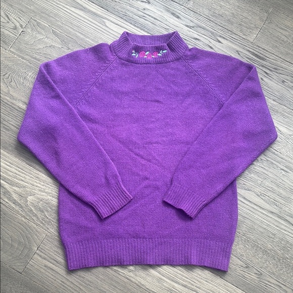 Jessica | Purple rabbit hair and lambs wool blend purple light knit sweater - Picture 1 of 9